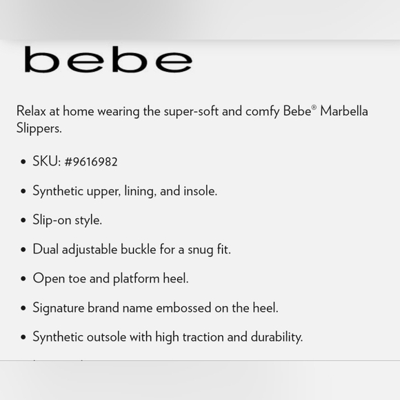 5/$50 EUC Bebe Marbella Slippers/ Sandals White W/ Rhinestone "B" Charm Sz. 11 - Picture 3 of 3